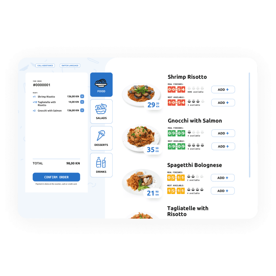 An interface for an automated kitchen system
